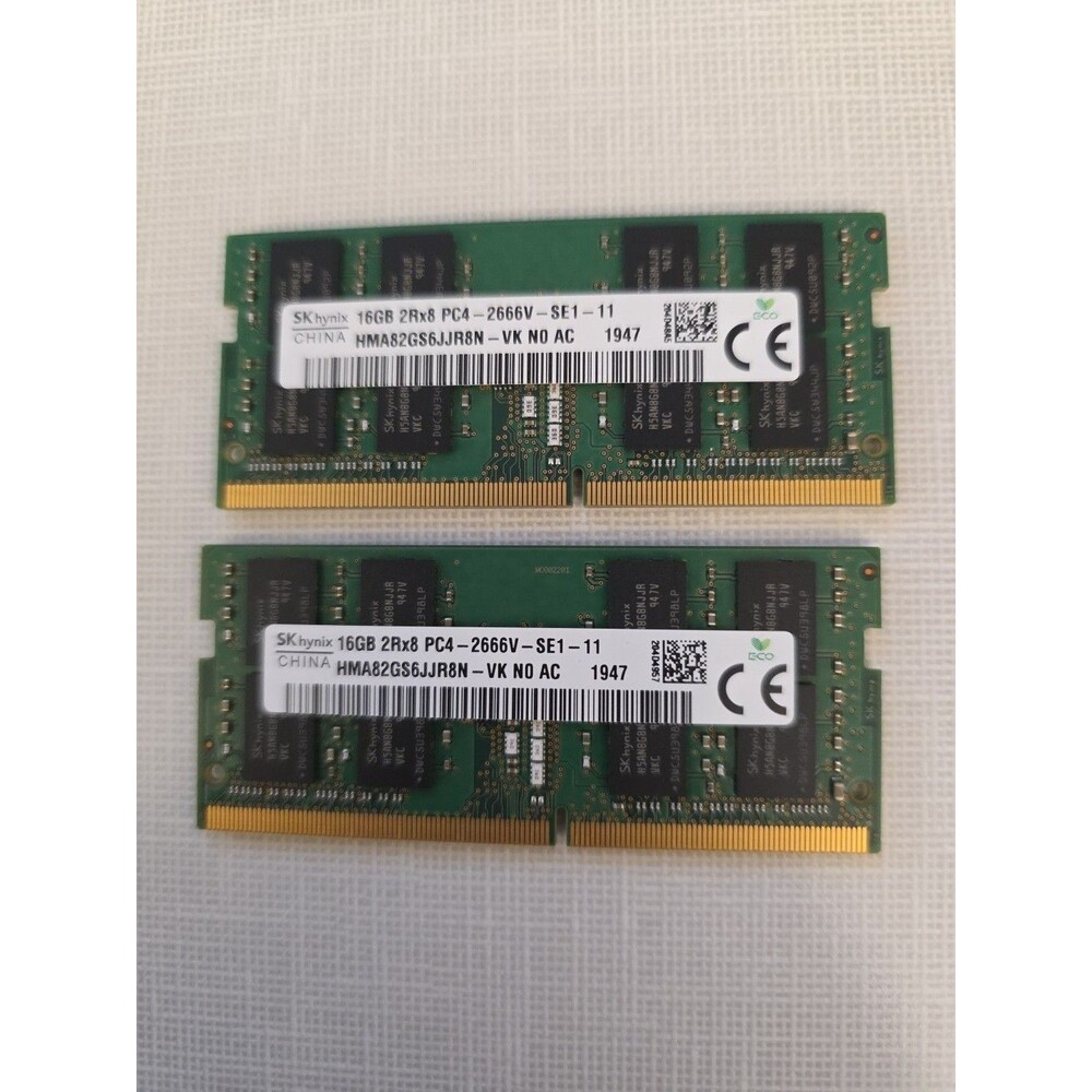 SKHynix 2 PAK 16GB RAM 2Rx8 PC4 2666V HMA82GS6CJR8N